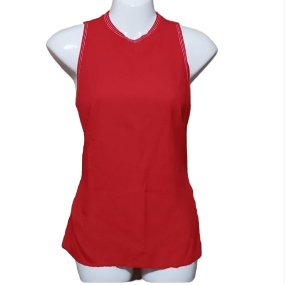 NUXX red tank with white stitching S